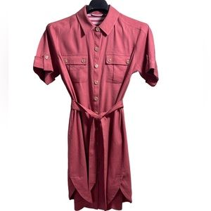 Soft Surroundings Linen Blend Shirt Dress Petite Large Excellent Condition